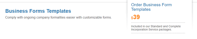 BizFilings form documents templates