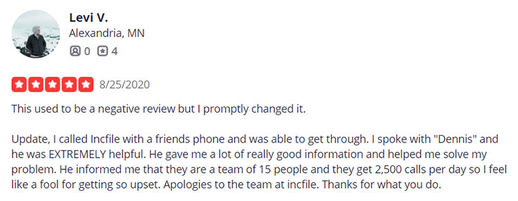 Incfile Yelp Review