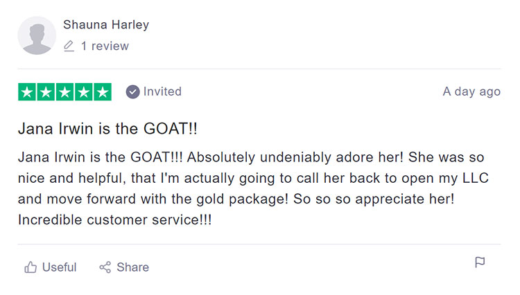 LegalZoom Trustpilot Customer Support Review Shauna