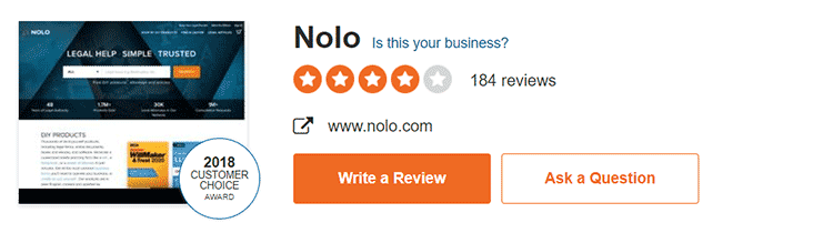 Nolo Sitejabber customer review ratings