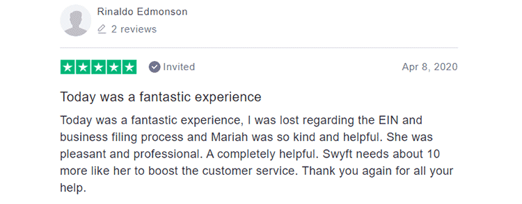 Swyft Filings Customer Feedback 1
