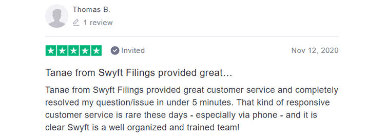 Swyft Filings Customer Feedback 2